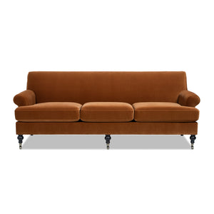 Alana Lawson Three-Cushion Tight Back Sofa, Burnt Orange Performance Velvet