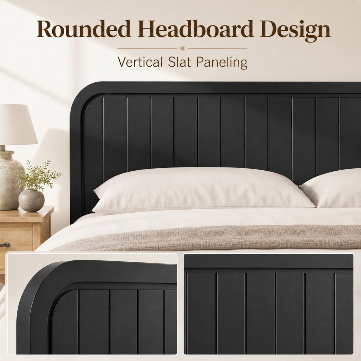 King Bed Frame with Headboard
