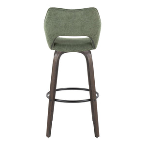 Mustang - Contemporary Fixed Height Barstool With Swivel With Round Footrest (Set of 2)