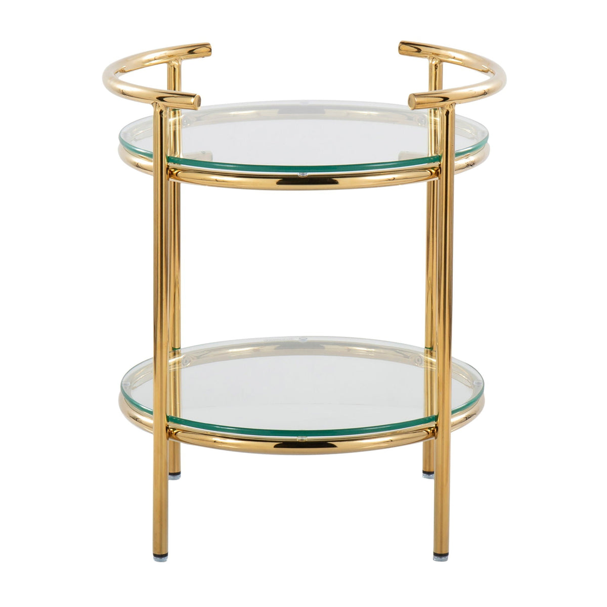 Gold and Glass Side Table with 2 Tiers - Rhonda