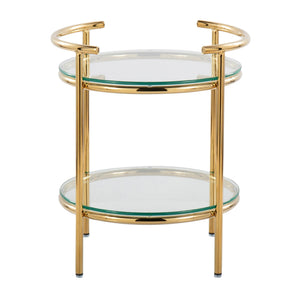 Gold and Glass Side Table with 2 Tiers - Rhonda