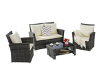 Apollo Four-Piece Wicker Patio Conversation Ensemble