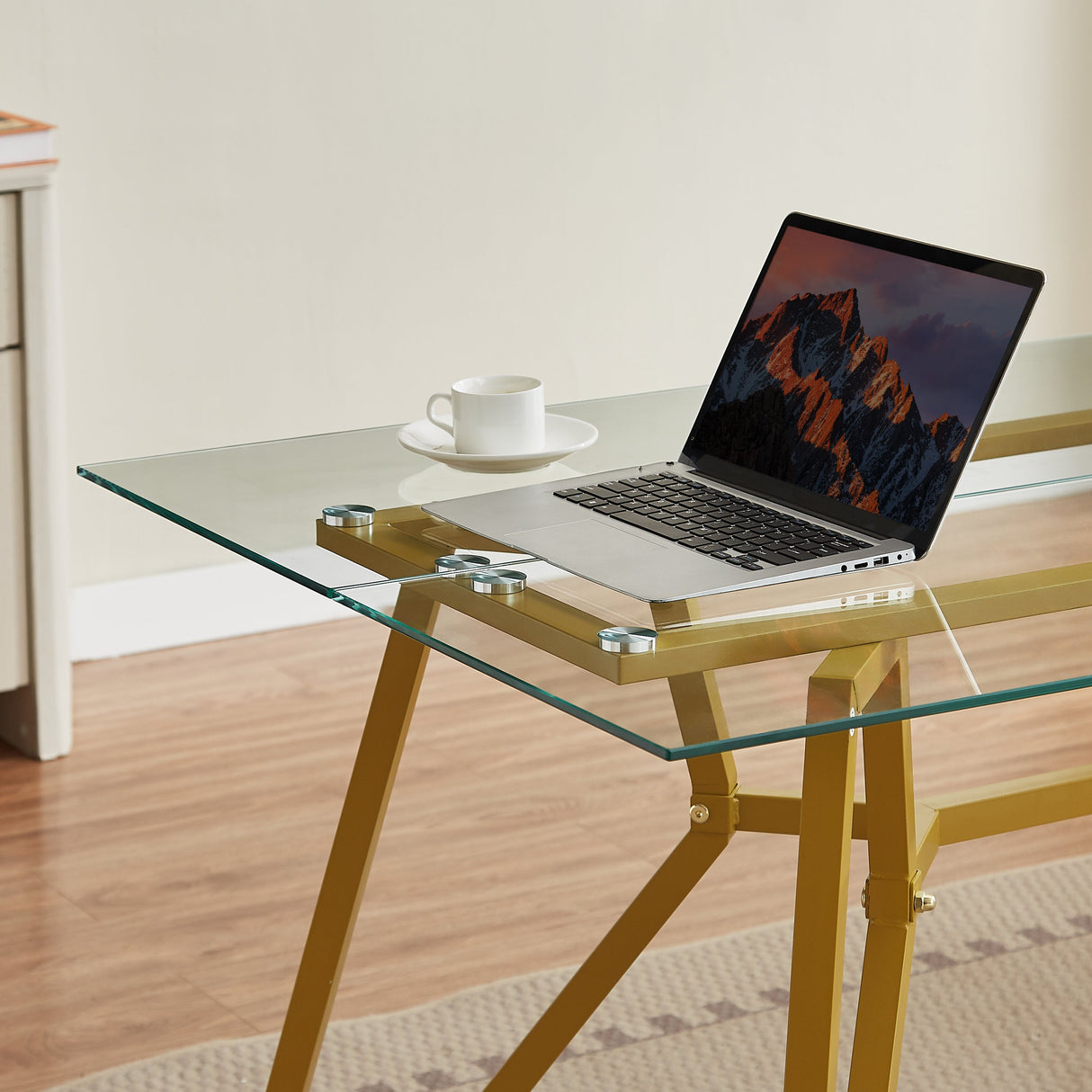 70.9-Inch Rectangular Glass Dining Table