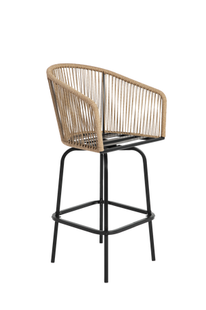 Outdoor Bar Stools Set of 4 with Armrests and Backrest