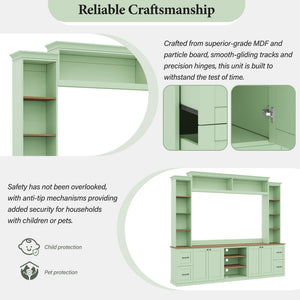 4-in-1 Entertainment Center Wall Unit with Bookshelf for TVs Up to 70"