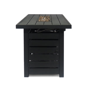 Rectangular Iron Fire Pit - 30,000 BTU - Tank Cover Inside