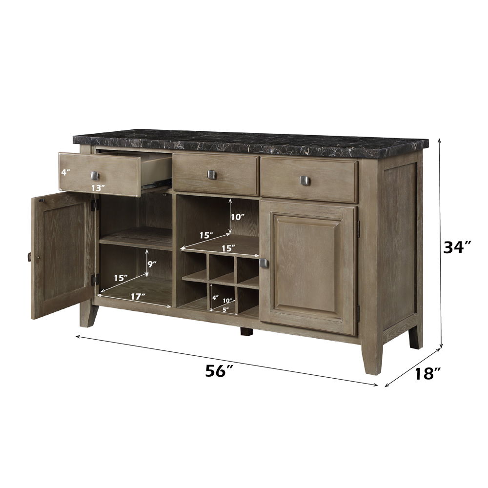 Charnell - Server - Marble Top & Oak