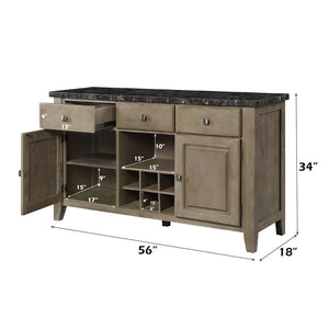 Charnell - Server - Marble Top & Oak