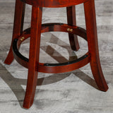 24 Counter Stool, Cherry Finish, Beige Fabric Seat - Tuesday Morning - Table & Bar Stools