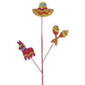 24" Fiesta Sombrero, Maracas, Donkey Pick