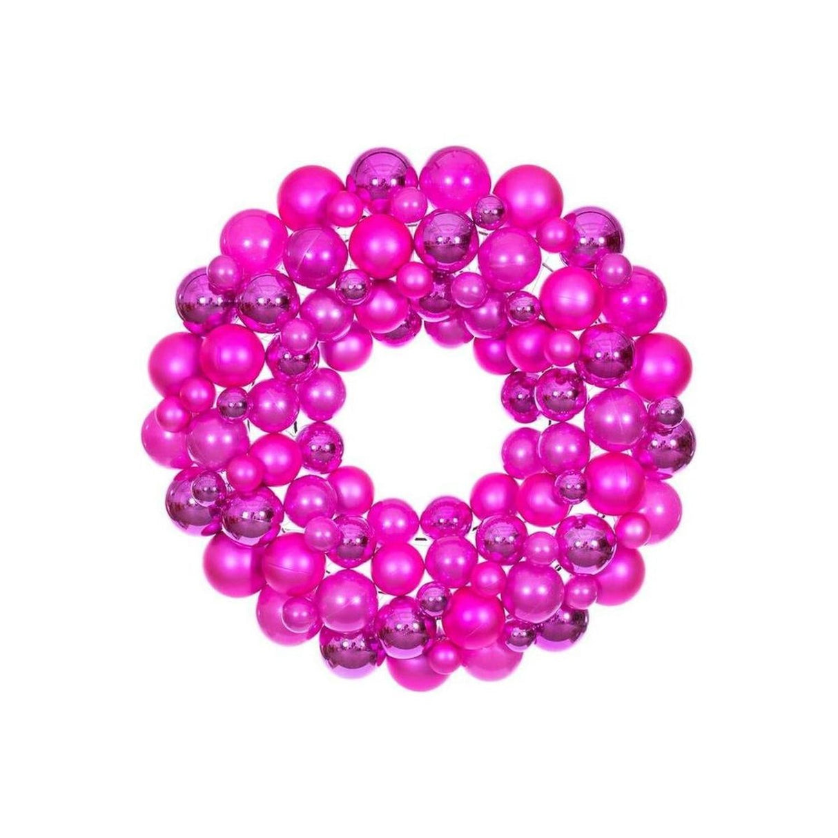 24" Hot Pink Ball Wreath