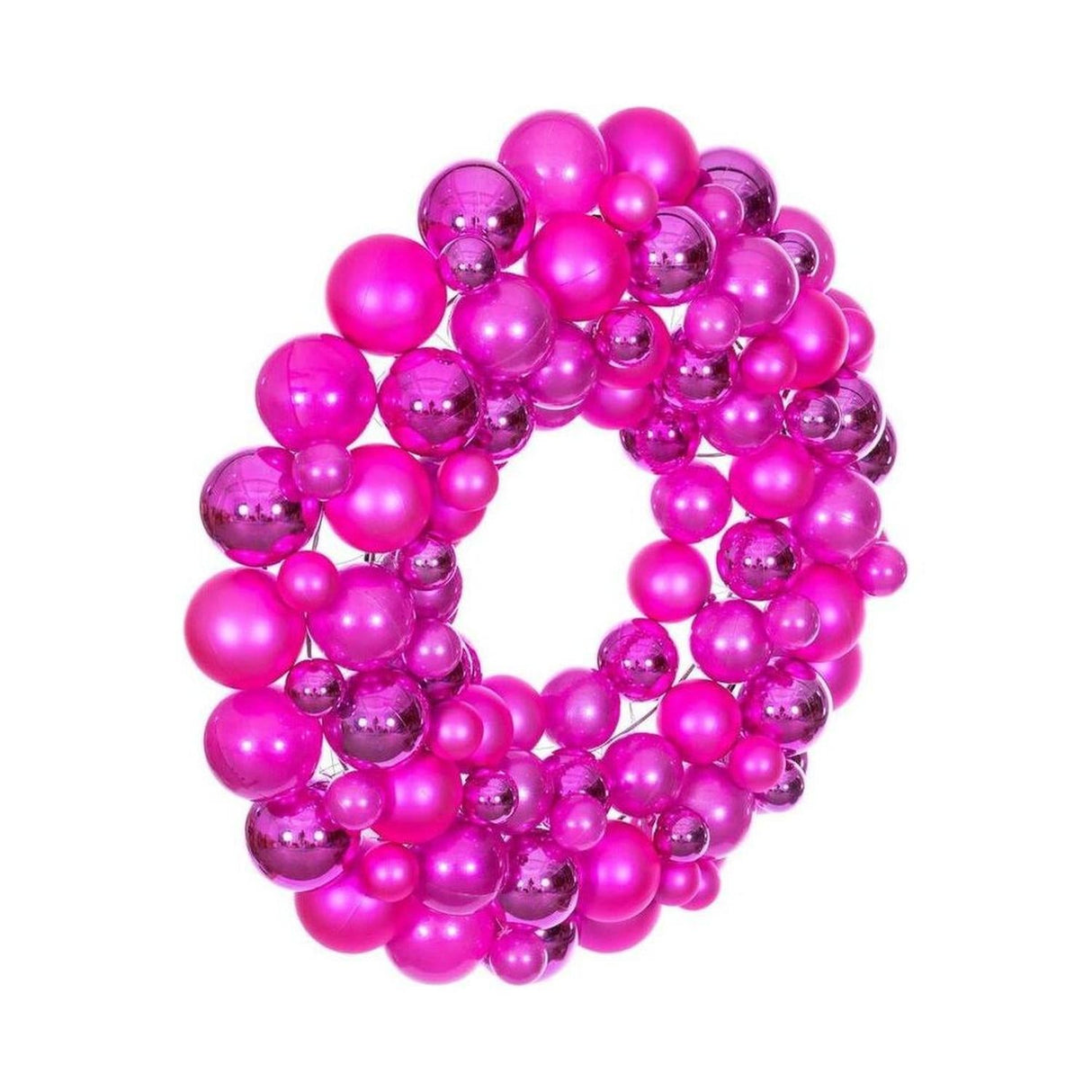 24" Hot Pink Ball Wreath