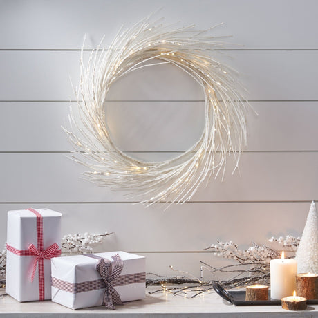 24" PAPER WREATH WITH LED LIGHTS - Tuesday Morning - Decorative Objects
