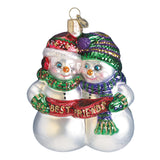 Old World Christmas Best Friends Snowman Ornament 4.25x4x2.25 Inches