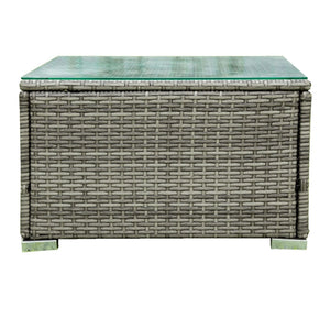 4 Piece Patio Sectional Wicker Rattan Outdoor Furniture Sofa Set With Storage Box