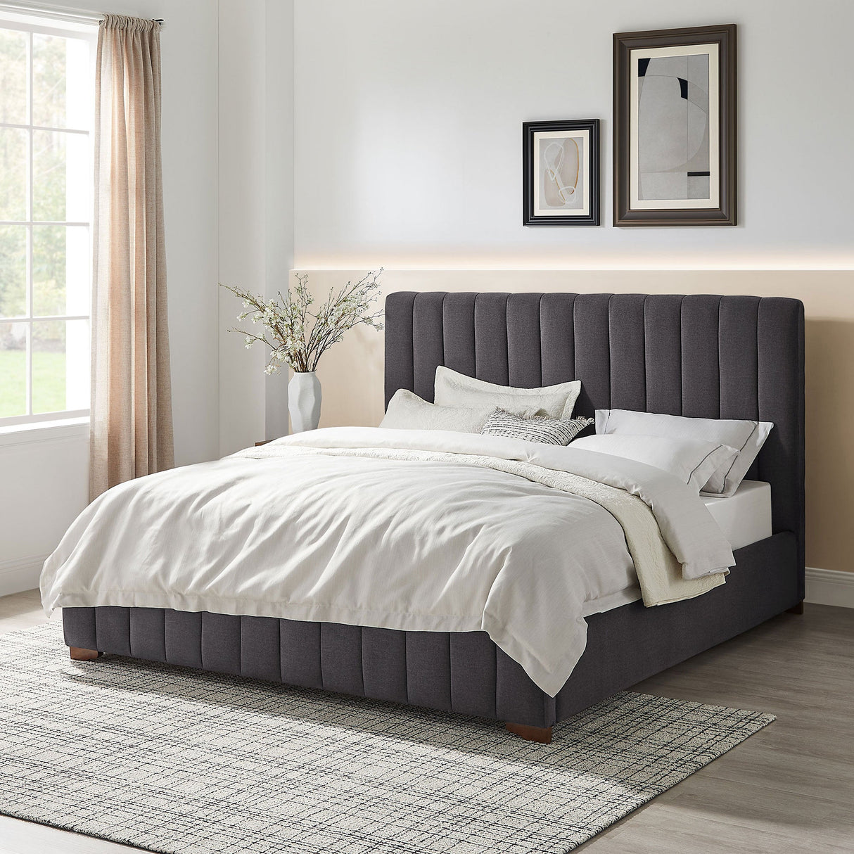 The Upholstered Wingback Bed – A Refined Union of Contemporary Comfort and Architectural Elegance