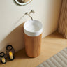 JINBO 16" Freestanding Cylindrical Bathroom Vanity Cabinet