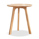 Round Side Table with Solid Oak Wood Frame