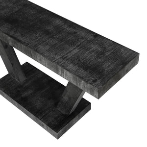 Vintage Distressed Wood Entryway Bench With 2 Tier Storage Cabinet