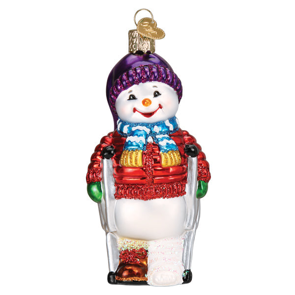 Snowman With Crutches Ornament by Old World Christmas