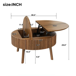 Modern Round Lift-Top Coffee Table