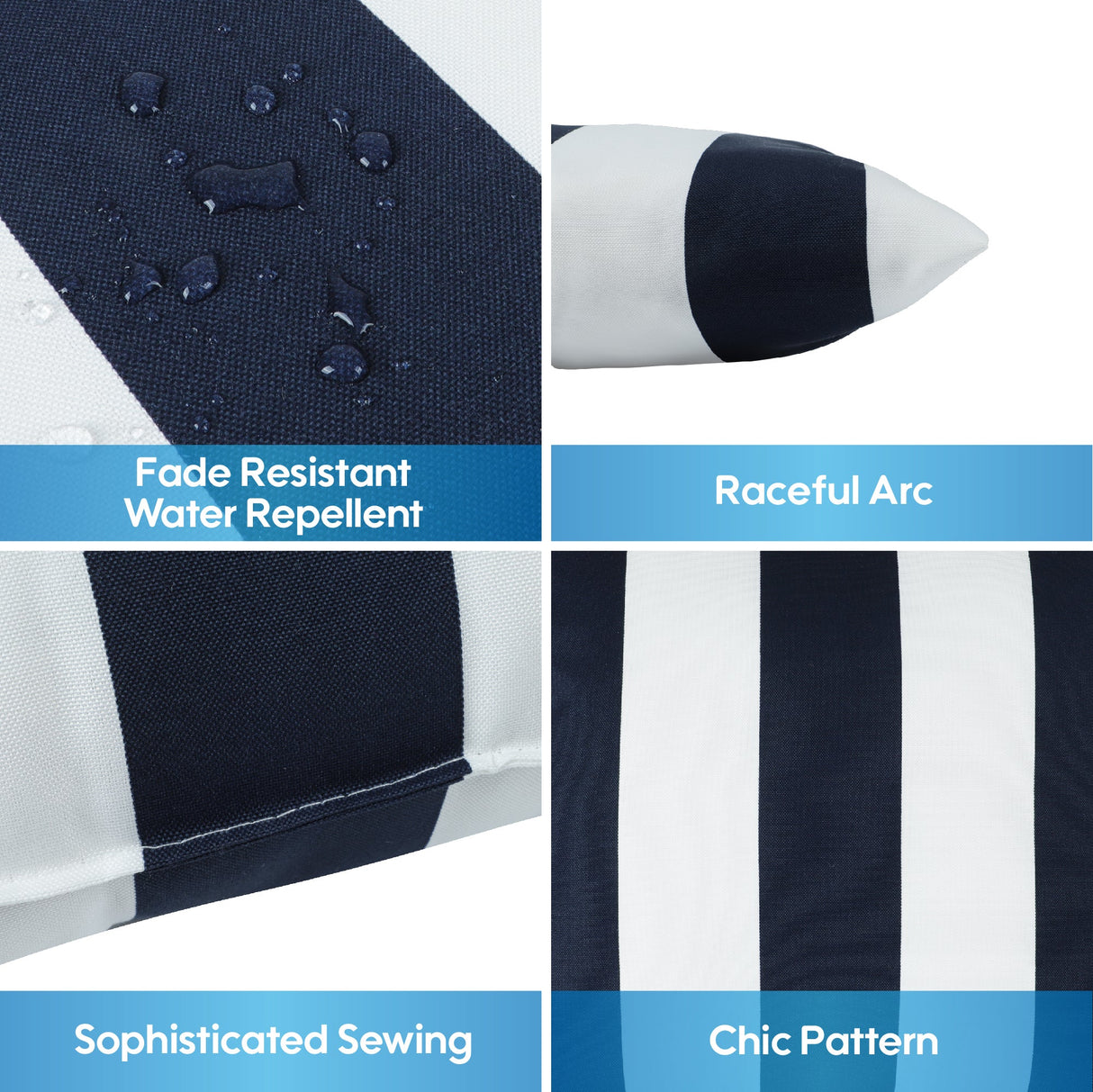 2 Pack Outdoor Throw Pillows, Waterproof & Fade-Resistant (18x18 Inch)