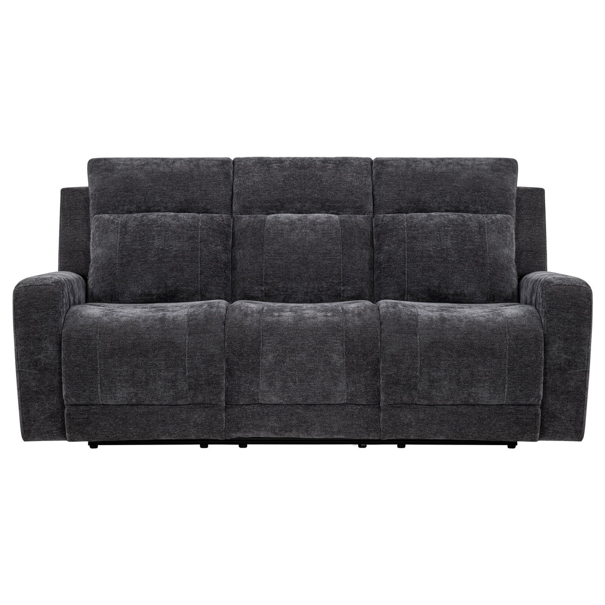 Kennett Chenille Upholstered Power Reclining Sofa Dark Grey