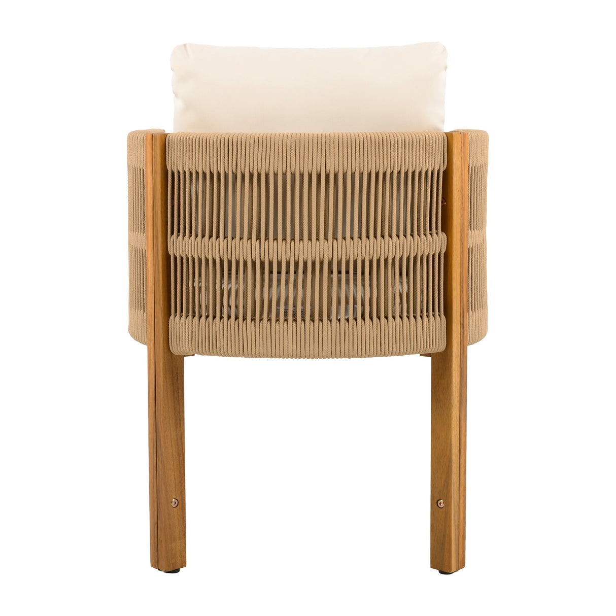 Outdoor Dining Set with Acacia Wood Table and 4 Chairs - Beige