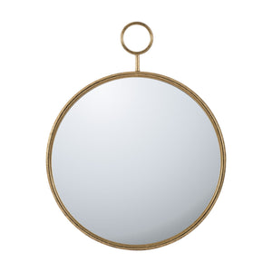 Circle Wall Mirror With Iron Frame, Accent Mirror For Living Room