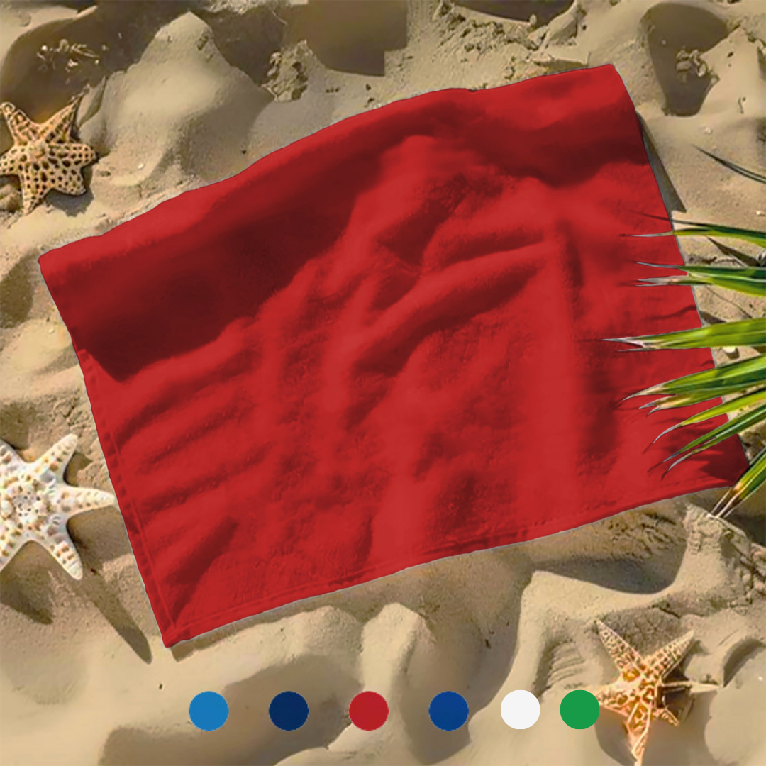 Small Beach, Game & Sports Towel: 100% Cotton Terry Velour Pack of 2