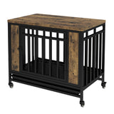 Wooden Dog House Dining Table with Iron Door