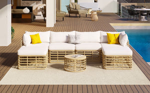 All-Weather 7-Piece Rattan Outdoor Sectional Sofa Set