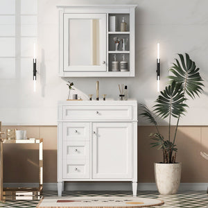Bathroom Vanity With Medicine Cabinet and Storage