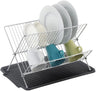 17 Inch X Shaped Stainless Steel 2-Tier Dish Rack for Kitchen Counter
