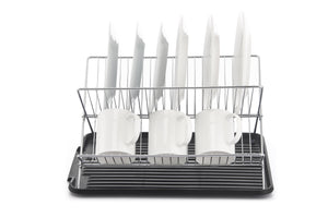 17 Inch X Shaped Stainless Steel 2-Tier Dish Rack for Kitchen Counter