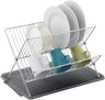 17 Inch X Shaped Stainless Steel 2-Tier Dish Rack for Kitchen Counter