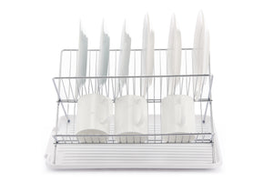 17 Inch X Shaped Stainless Steel 2-Tier Dish Rack for Kitchen Counter