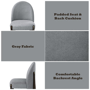Clayten Gray Fabric and Espresso Finish Dining Chair (Set of 2)