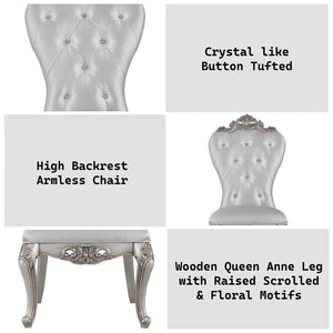 Gorsedd - Side Chair (Set of 2) - Cream Fabric & Golden Ivory