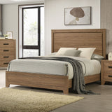 Walnut Chestnut 3pc Twin Size Bedroom Set with Nightstands
