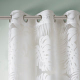 Palm leaf burnout window sheer