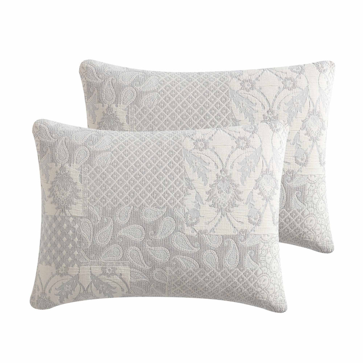 Paisley 3 Piece Ivory Cotton Matelassé Comforter Set