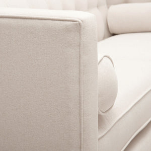 Jack 84' Modern Tuxedo Tufted Sofa, Sky Neutral Beige Polyester