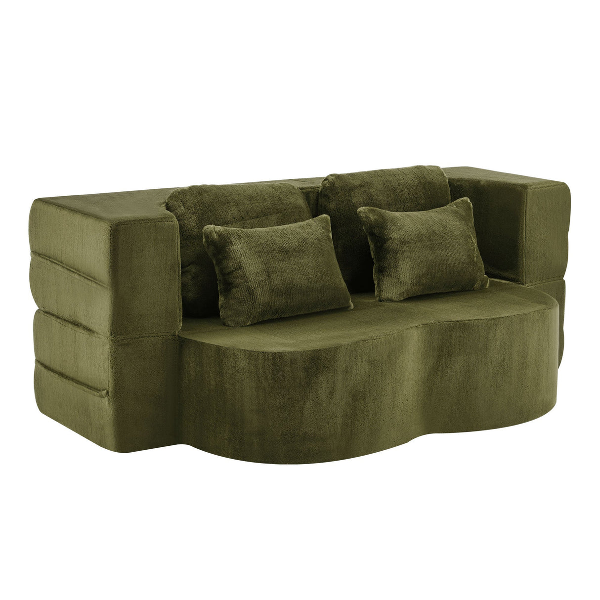 Queen Size Foldable Sofa Bed Chenille Futon Sofa Couch