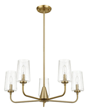 Dazzle - 5 Lights Chandelier With Clear Seeded Satin - Antique Brass / Clear / Gold