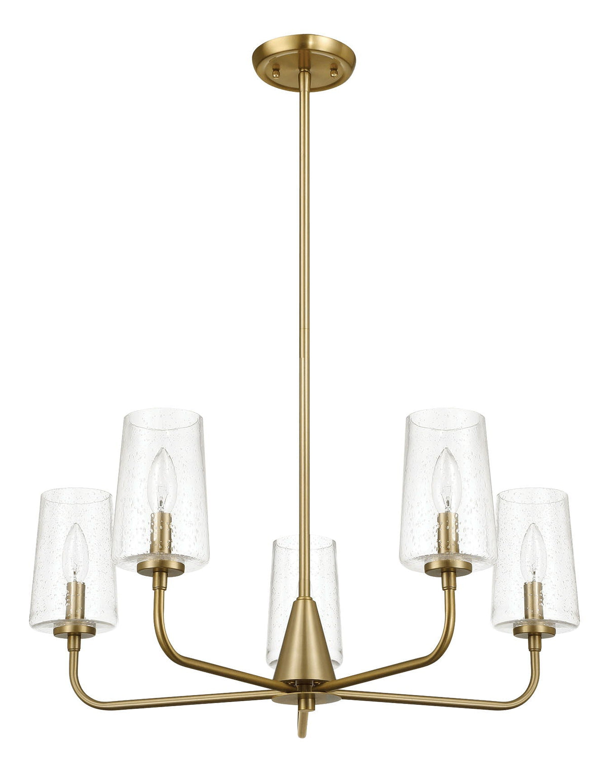 Dazzle - 5 Lights Chandelier With Clear Seeded Satin - Antique Brass / Clear / Gold