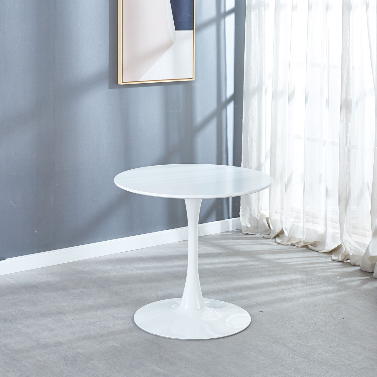 Mid-Century Tulip Dining Table with Round Top and Pedestal Base - Multiple Colors