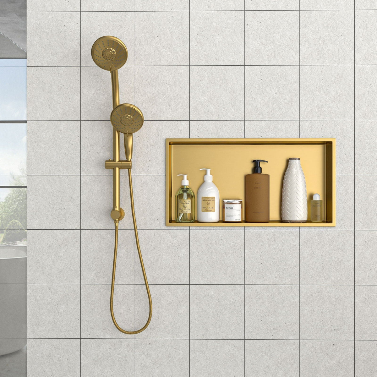 Stainless Steel Shower Niche With Seamless Design For Bathroom Storage