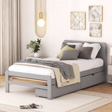 The Space-Saving Rubberwood Twin Bed With Integrated Storage