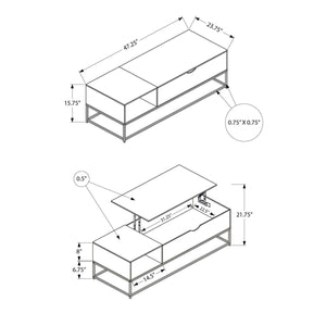 Coffee Table With Lift Top, Storage, Living Room Accent - Black